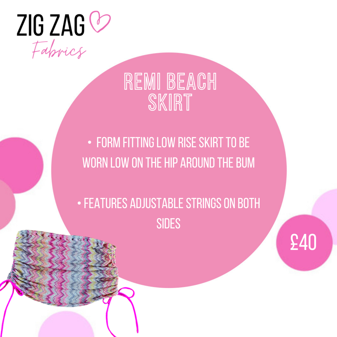 Zigzag - Remi drawstring skirt 👙 MADE TO ORDER