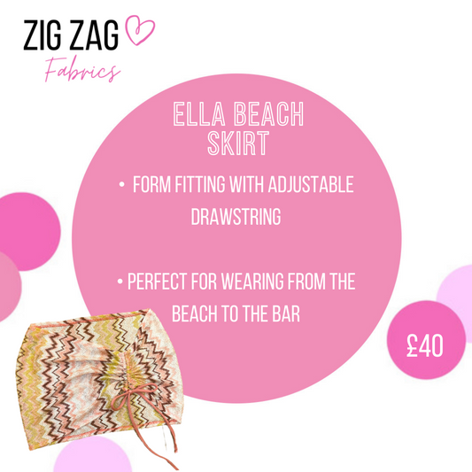 Zigzag - Ella drawstring skirt 👙 MADE TO ORDER