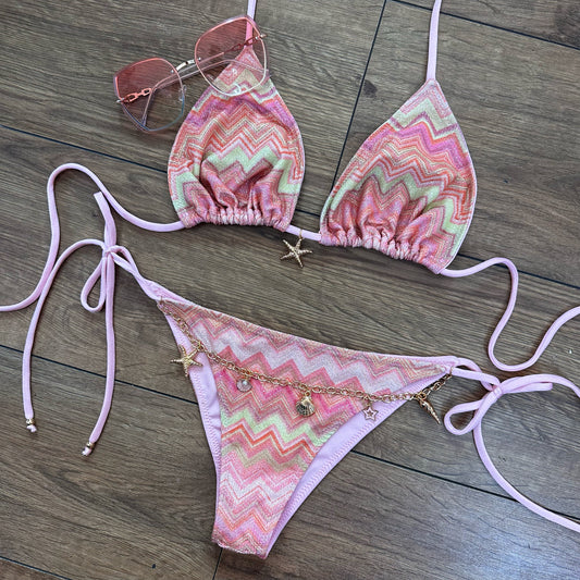 Glitter Zigzag - Triangle Bikini - different bottom options 🧵 MADE TO ORDER 🪡