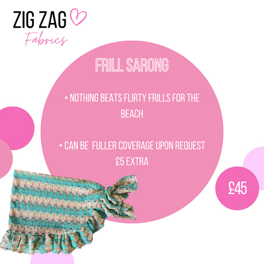 Zigzag - frill sarong  👙 MADE TO ORDER